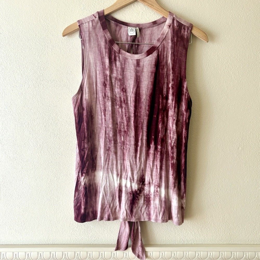 Anthropologie Paper Crane tie‎ back tie-dyed pink & purple sleeveless tank top